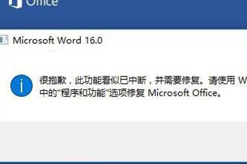 word提示“很抱歉此功能看似已中断”咋办