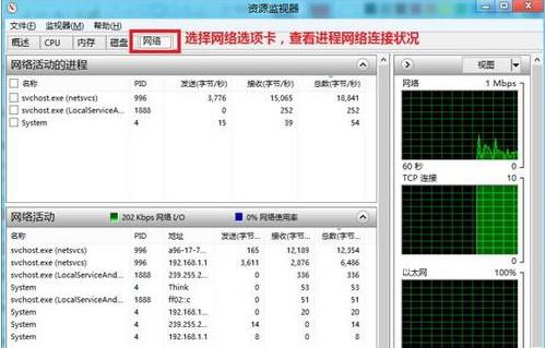 win8系统如何通过任务管理器查看网络状态