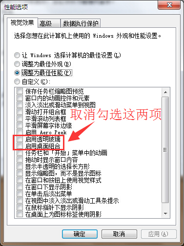性能选项