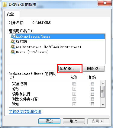 文件夹的权限