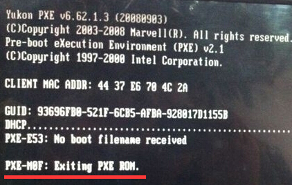 开机显示pxe mof