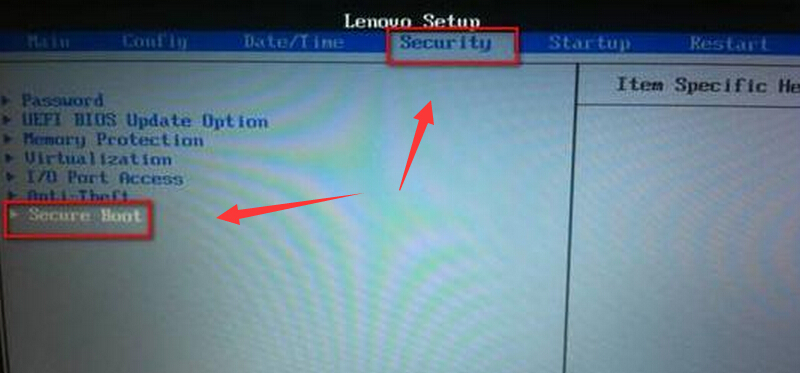 BIOS里设置关闭UEFI